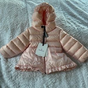 Moncler size 12/18 Odile Down Pink Puffer coat brand new still with tags